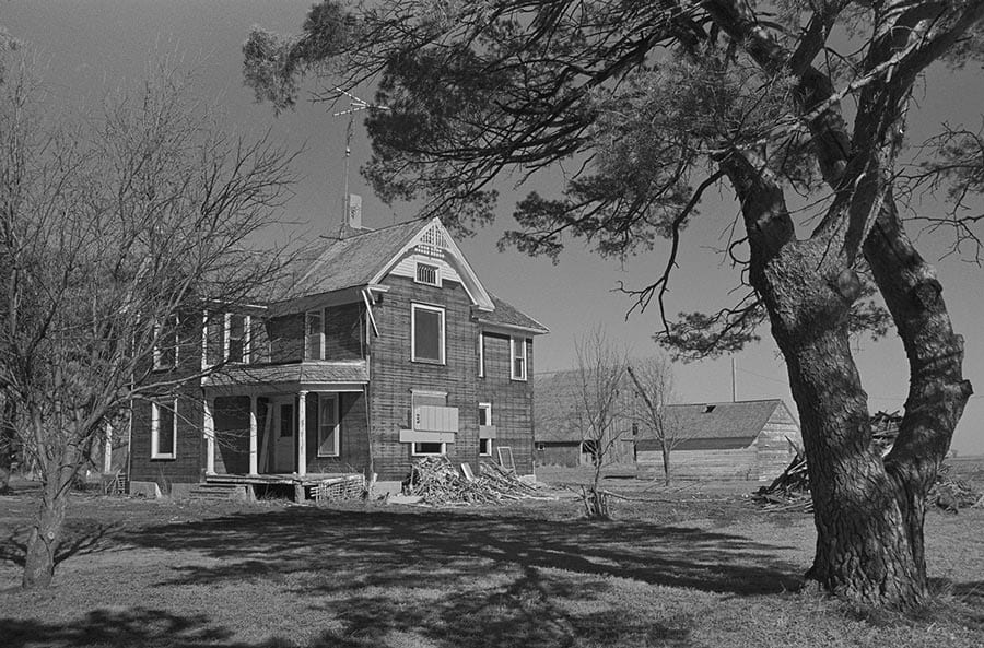 House exterior being demolished